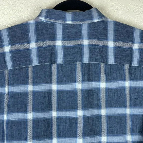 Lucky Brand Button Up Shirt Men's Sz L Classic Fit Worn Washed Long Sleeve Blue - Picture 5 of 9
